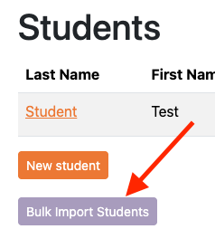 Bulk Import Students button