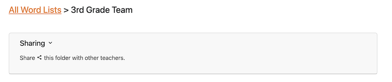 Sharing a Folder - section starts collapsed