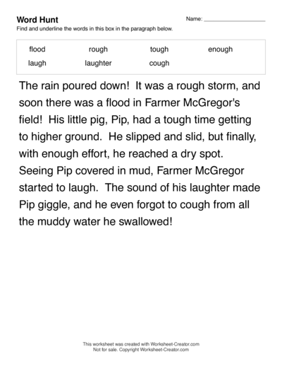 Word Hunt for up to 7 words